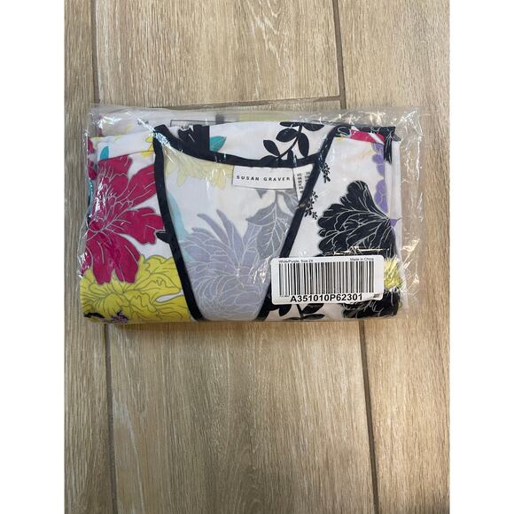 Susan Graver Floral Print Kimono Robe Jacket 2X Plus Size Lightweight Duster - Picture 10 of 11